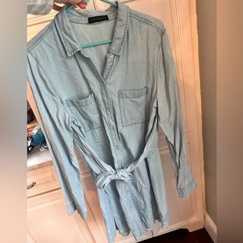 Sanctuary Light Blue Denim Shirt Dress Size L
